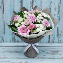 Букет цветов из:  Герберы, Альстромерии и Хризантемы #REPLACE_PRED# Тербунах