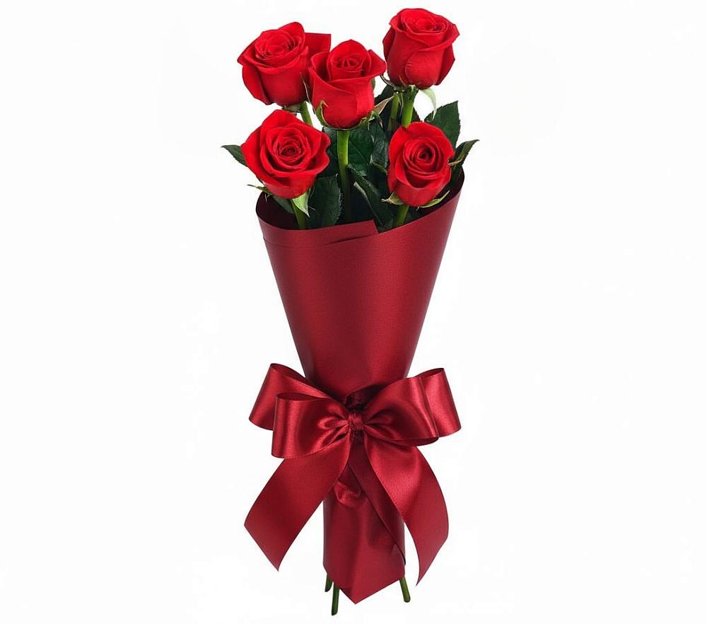 Букет 5 Красных роз Эдлесс Лав в Тербунах