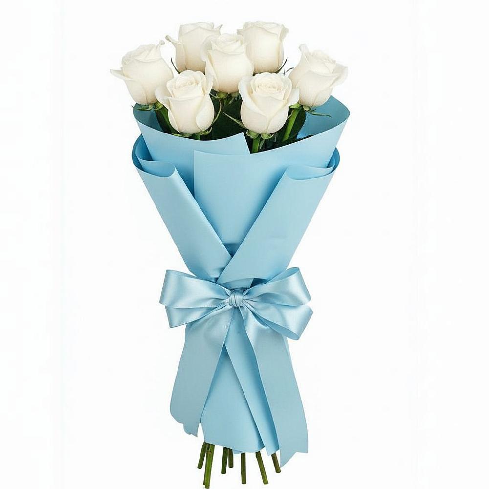 Букет 7 белых роз Проуд в Тербунах