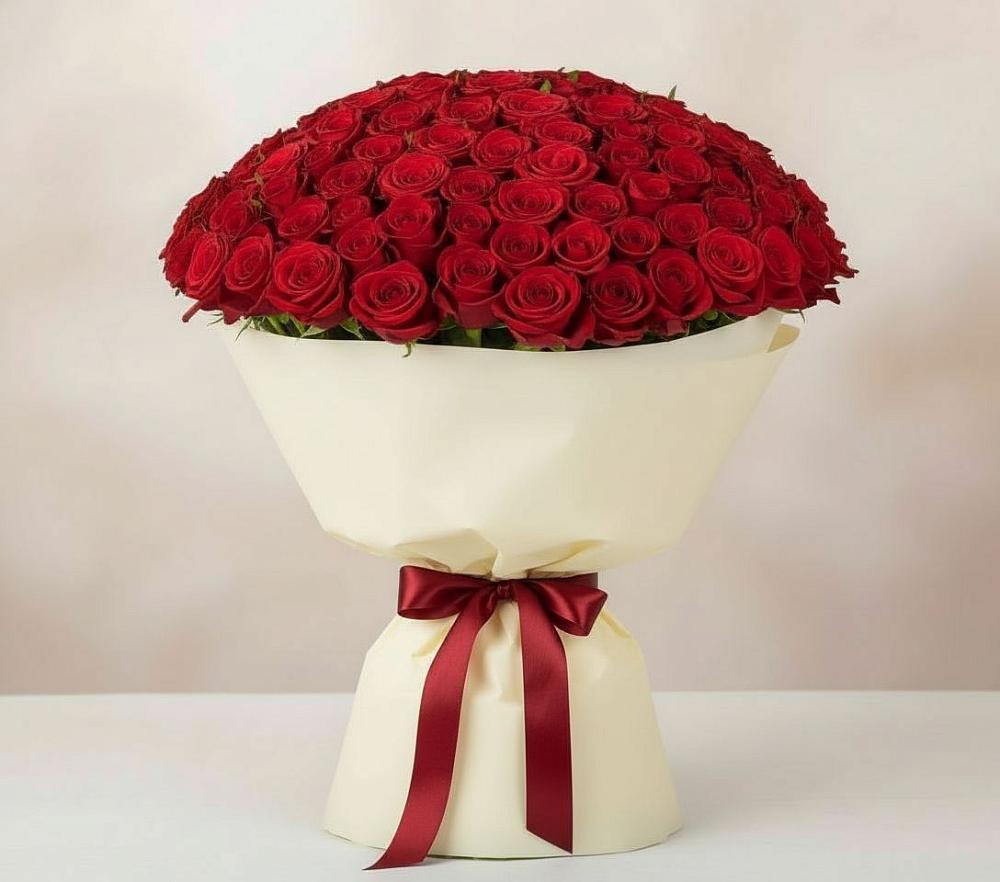 Букет 101 Красная роза Милано в Тербунах