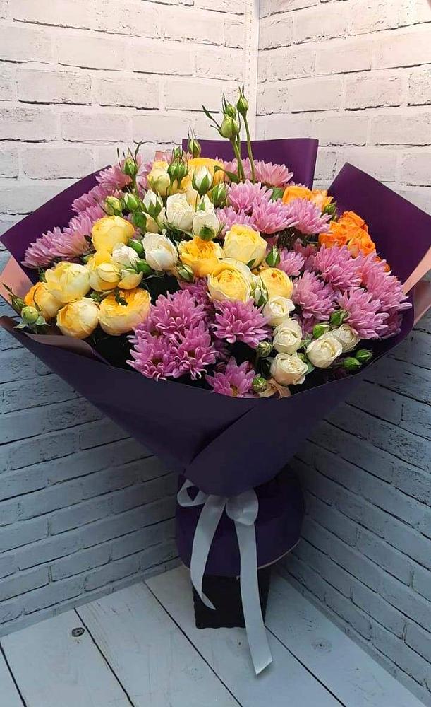 Букет цветов из: Хризантемы и Розы в Тербунах