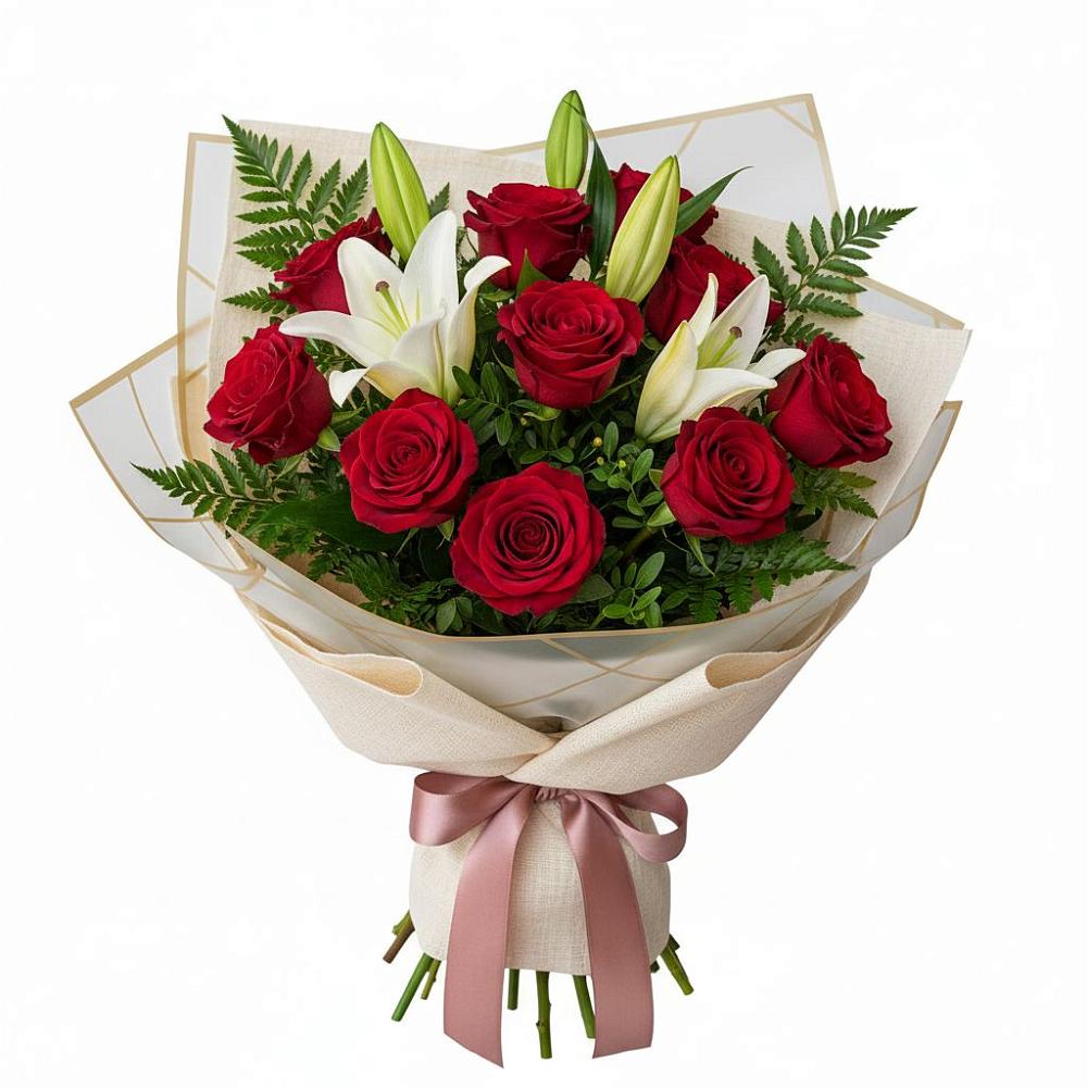 Букет цветов из: Лилии и Розы в Тербунах