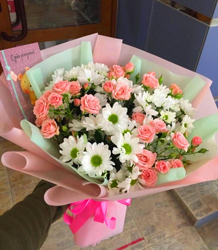 Букет цветов из: Розы и Хризантемы в Тербунах