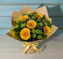 Букет цветов из:  Герберы и Хризантемы в Тербунах
