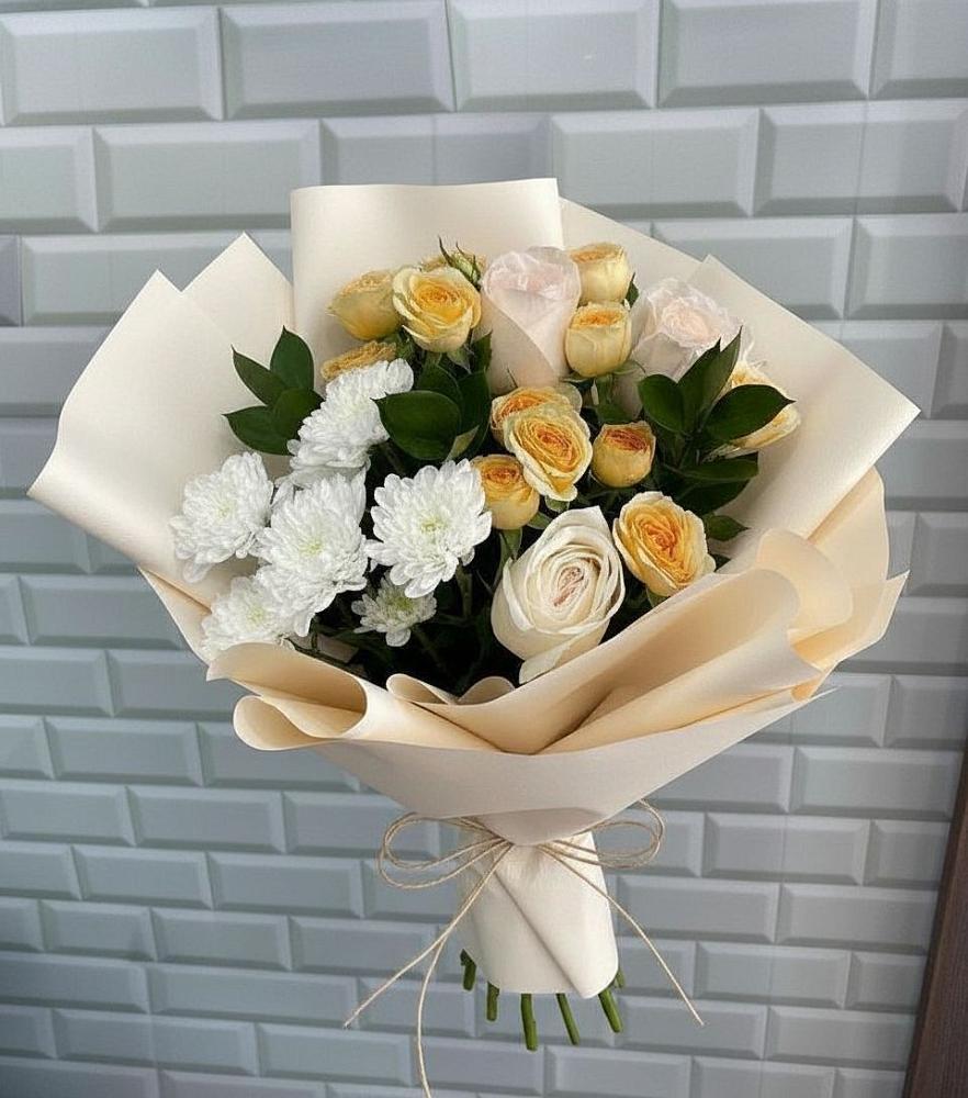 Букет цветов из: Розы и Хризантемы в Тербунах