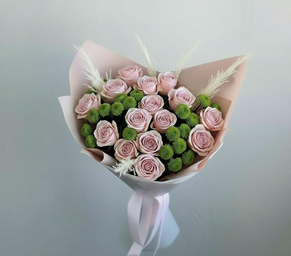 Букет цветов из: Розы и Хризантемы в Тербунах