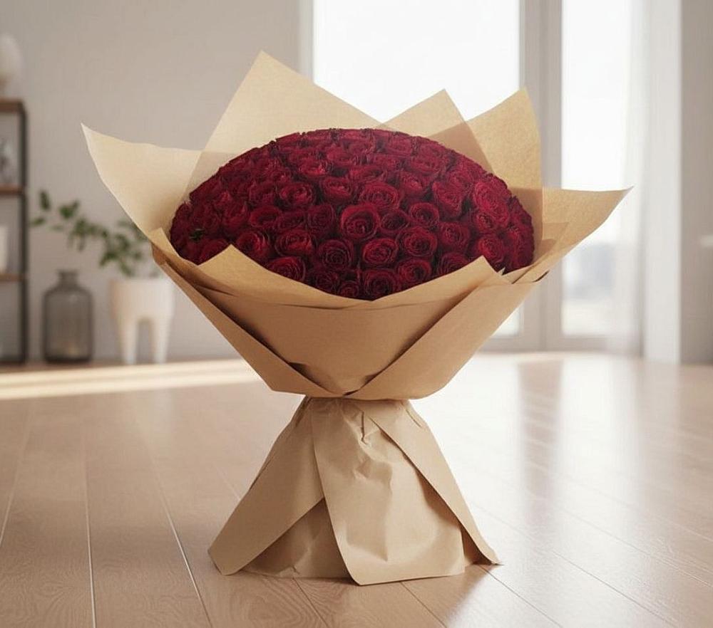Букет 101 Красная роза в Тербунах