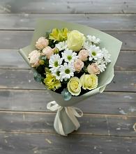 Букет цветов из:  Альстромерии, Розы и Хризантемы в Тербунах