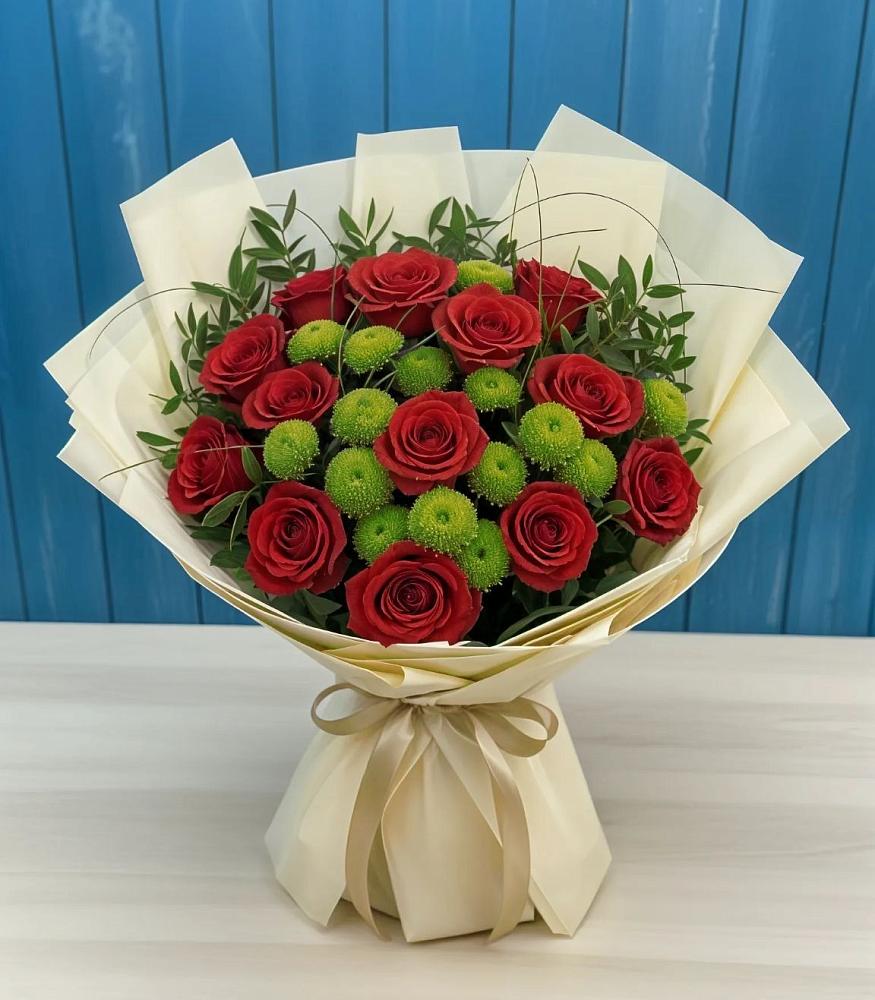 Букет цветов из: Розы и Хризантемы в Тербунах