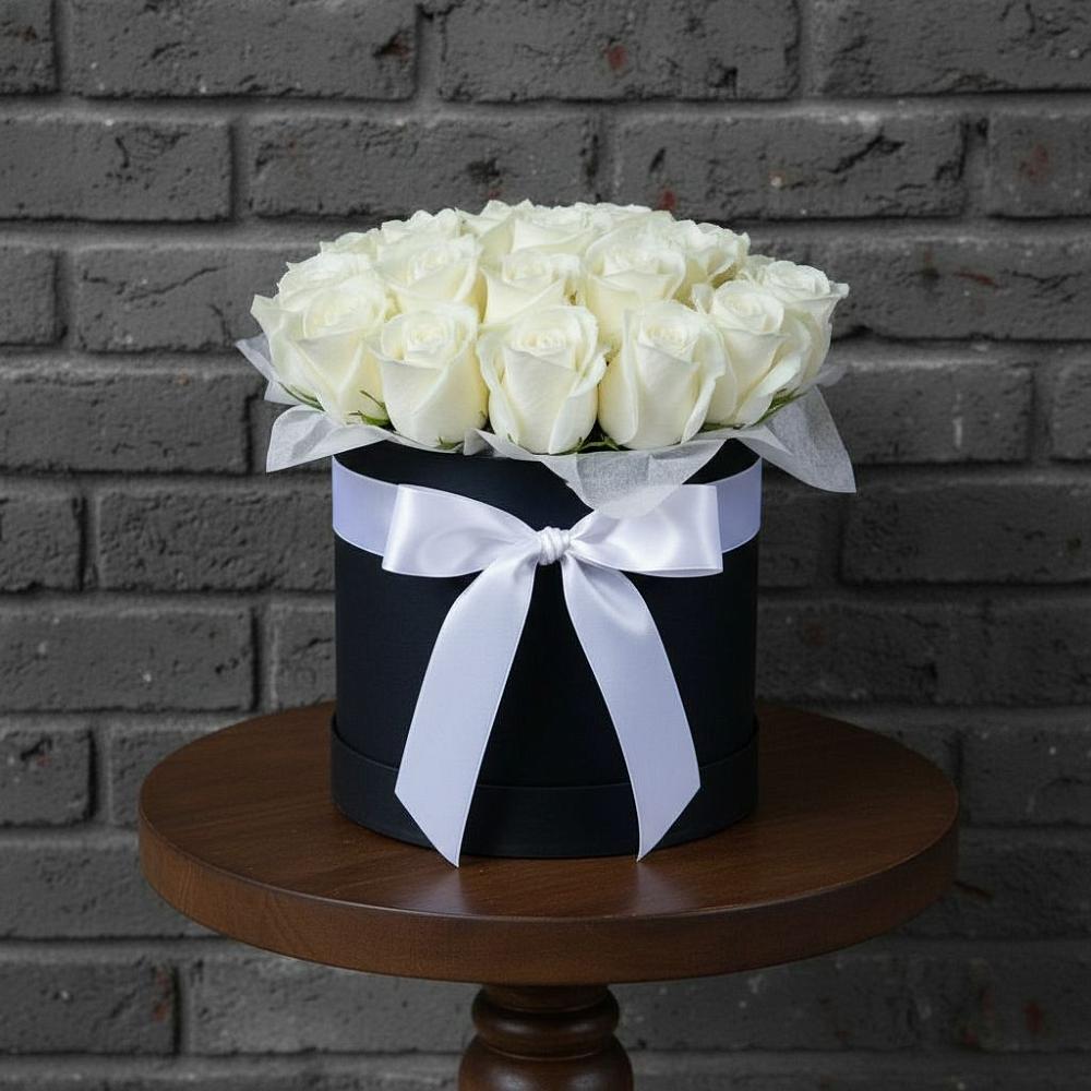 Цветочная композиция из Розы в шляпной коробке в Тербунах