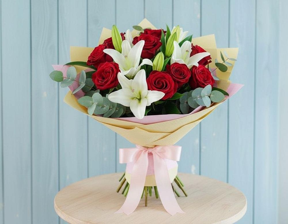 Букет цветов из: Лилии и Розы в Тербунах